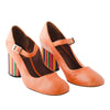 Secondhand Missoni Orange Upper And A Distinctive Multicolor Striped Block Heel - '10s