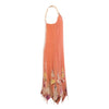 Secondhand Collection Privèe Vintage Silk Dress In Salmon Color With Floral Damask Inserts- '90s