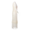 Secondhand D&G Ivory Crochet Lace Fringe Maxi Cardigan - '00s