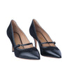 Secondhand Salvatore Ferragamo Black Leather & Suede Mary Jane Pumps - '10s