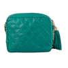 second hand Chanel Emerald Green Quilted Lambskin Front Pocket Tassel Camera Bag Gold Hardware -'80s