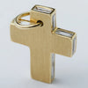 Secondhand Vintage Yellow Gold Cross Pendant with Baguette Diamonds - '90s