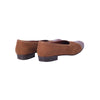 second hand Brown Leather Ballet Flats With Croc-Effect Toe
