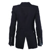 second hand Joseph Black Tailored Single-Breasted Blazer with Vibrant Pink Patterned Lining - '00s