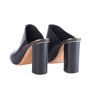 second hand Celine Black Leather Flat Slides With Gold-Tone Details 