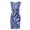 Secondhand Roberto Cavalli blue abstract print fitted dress
