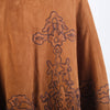 Secondhand Adrienne Landau Vintage Brown Embroidered Suede & Fox Fur Cape - '90s