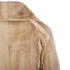 Secondhand Denimaxx Beige Calf Hair & Leather Maxi Coat with Fur Trim - '90s