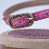 Secondhand Chanel Metallic Fuchsia Leather CC Thong Sandals - '10s