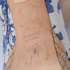 Secondhand Gucci White & Blue Floral Canvas Horsebit Platform Pumps - '10s