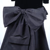 Secondhand Yves Saint laurent Black Velvet Dress with Ruffle Shoulders and High-Low Skirt - '80s