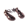 second hand Marni Brown and Cream Floral Print Lace-Up Sandals