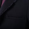 second hand Joseph Black Tailored Single-Breasted Blazer with Vibrant Pink Patterned Lining - '00s