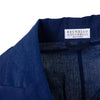 Secondhand Brunello Cucinelli Navy Double-Breasted Linen Blazer - '10s