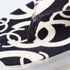 Secondhand Chanel Black & White CC Logo Canvas Slide Sandals - '00s