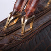 Secondhand Pierre Cardin Brown Crocodile Leather Top Handle Bag - '00s