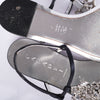 second hand Casadei Black Jeweled Thong Sandals with Crystal Embellishments - '10s