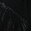 Secondhand Hermès Black Cashmere & Leather Fringe Shawl -'00s