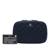 Chanel Large Quilted Caviar Curvy Cosmetic Pouch Secondhand