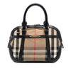 Burberry Small Leather Trimmed House Check Canvas Bridle Orchard Satchel Secondhand