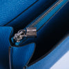 Secondhand Hermès Bleu Zanzibar Kelly Long Wallet Chevre Leather Palladium Hardware