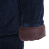 Secondhand Blumarine Navy Velvet Skirt Suit With Fur Cuffs