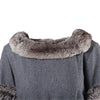 Secondhand Collection Privée Gray Wool Blend Dress With a Faux Fur Collar And Cuff - '00s