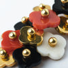 Bulgari Gold, Coral, Onyx & White Agate Earrings