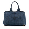Prada Denim Canapa Logo Tote Secondhand