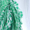 second hand Yves Saint Laurent Green Plaid Peasant Blouse Wrap Skirt Set - '70s