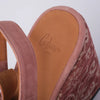 second hand Castañer Pink Suede Espadrille Wedge Sandals with Floral 