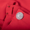 Secondhand Alessandra Rich Coral Red Embellished Shoulder Maxi Dress - '20s