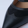 Secondhand Salvatore Ferragamo Black Leather & Suede Mary Jane Pumps - '10s