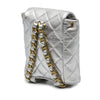 Secondhand Chanel Silver Quilted Leather Backpack - '90s