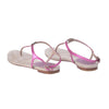 Secondhand Chanel Metallic Fuchsia Leather CC Thong Sandals - '10s