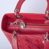Secondhand Christian Dior Lady Dior Medium Bag Red Lambskin Cannage - '10s