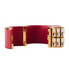 Secondhand Prada Crystal Saffiano Leather Cuff Bracelet - '10s