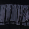Secondhand Yves Saint laurent Black Velvet Dress with Ruffle Shoulders and High-Low Skirt - '80s