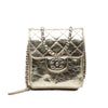Chanel Quilted Metallic Aged Calfskin Clams Wallet on Chain Secondhand
