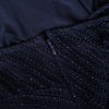second hand Lauren Ralph Lauren Navy Beaded Mesh Cross-Back Gown 