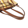 Ferragamo Medium Striped Canvas and Leather Amy Tote Secondhand