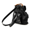 Gucci Nylon and Patent Bamboo Drawstring Backpack Secondhand