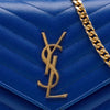 Saint Laurent Grain De Poudre Chevron Monogram Envelope Chain Wallet Secondhand