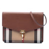 Burberry Small Leather and House Check Canvas Derby Macken Crossbody Secondhand