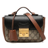 Gucci Mini GG Supreme and Calfskin Padlock Flap Pocket Satchel Secondhand