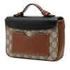 Gucci Mini GG Supreme and Calfskin Padlock Flap Pocket Satchel Secondhand