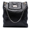 Chanel Perforated Crackled Metallic Calfskin Drill Tote Secondhand