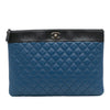 Chanel Large Bicolor Sheepskin Mademoiselle Zip Clutch Secondhand