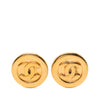 Chanel CC Gold Plated Round Clip On Earrings Secondhand