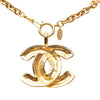 Secondhand Chanel CC Gold Plated Quilted Pendant Necklace